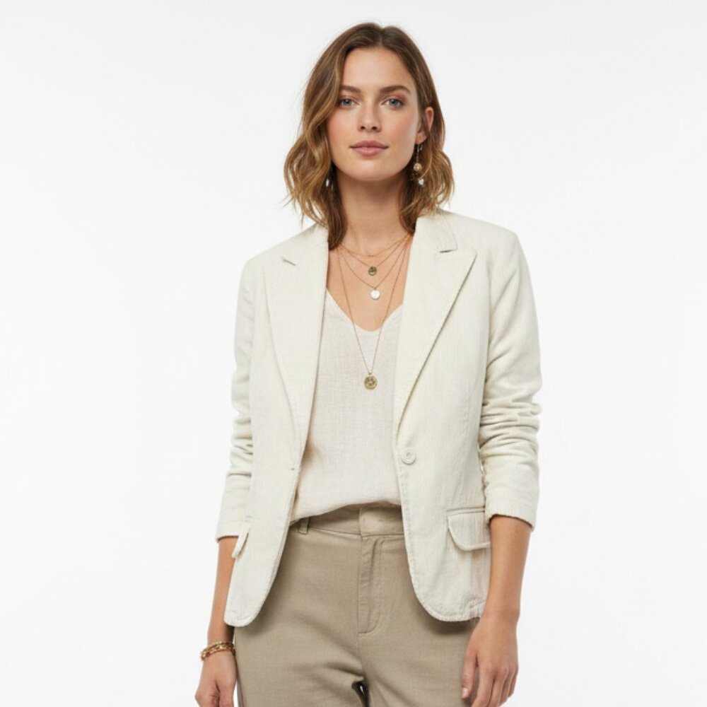 Steve & Barry's Blazer Cream Corduroy Boho Preppy Academia Casual L